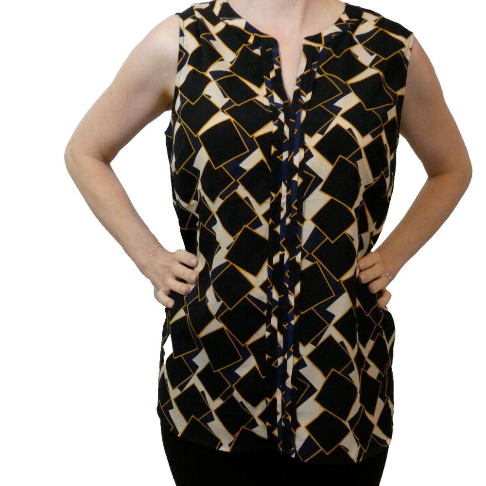 Chiffon Blouse Sexy English Gorgeous Sleeveless Luxury British UK 14= Size US 10
